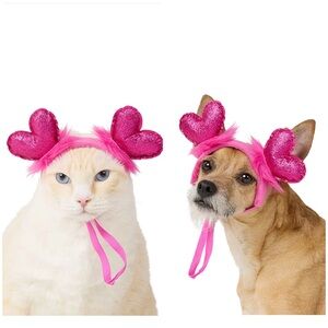 NWT Whisker City Dog / Cat Heart Valentines Headband OSFA